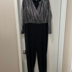 Elegant Black and Silver Jumpsuit